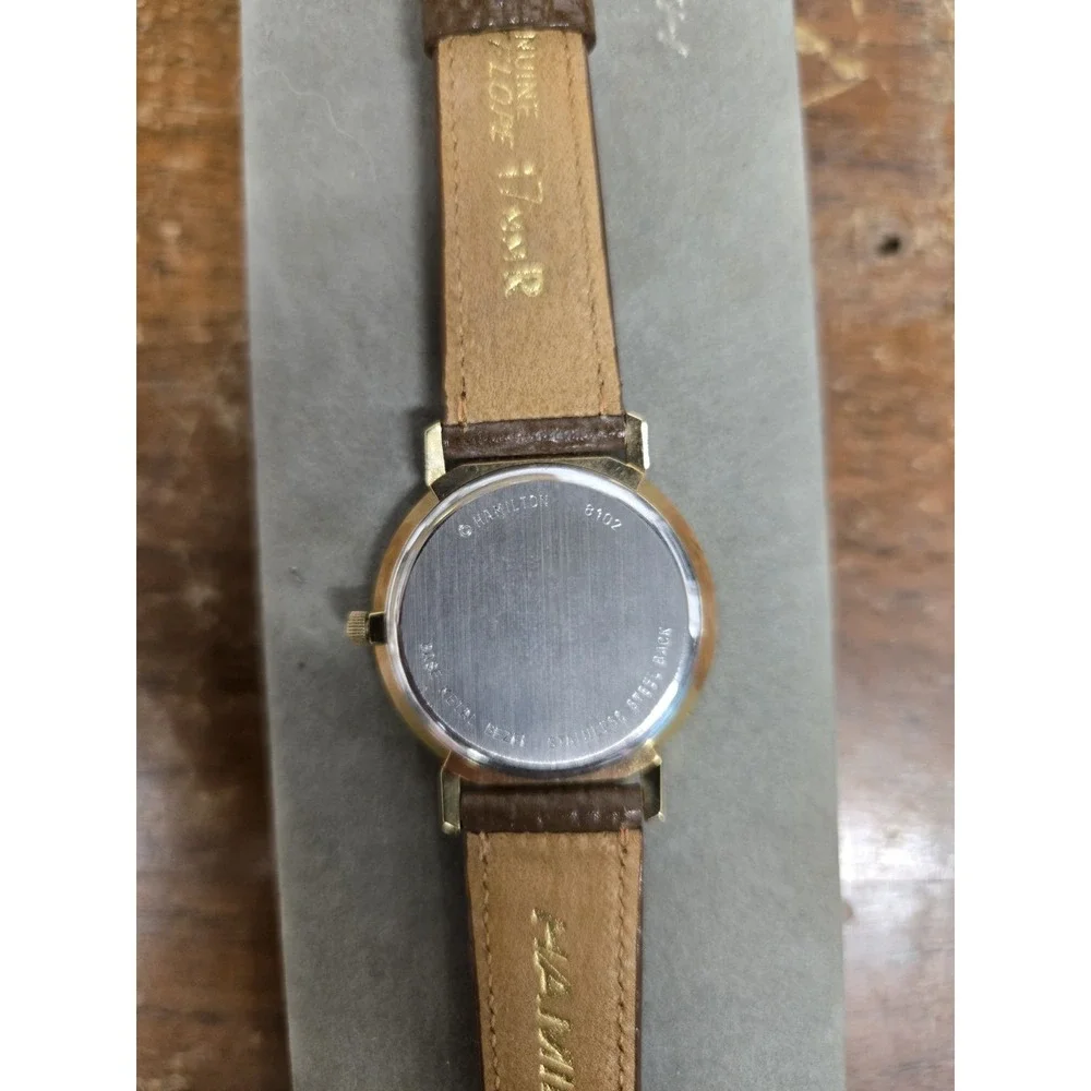 Hamilton H&T 8702 Railroad Train Skyline Wristwatch Leather Band Untested